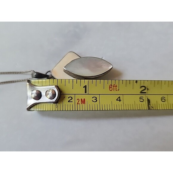 Sandy Baker 925 Sterling Silver MOP Pendant Necklace Vintage - Picture 8 of 10